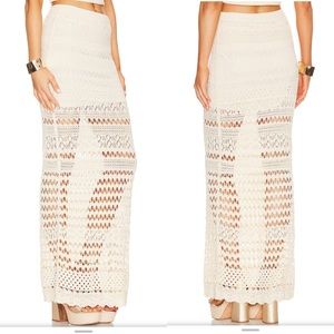 NWT Jonathan Simkhai Alita Crochet Knit Skirt in Cream Size Small